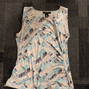 WHBM Blue and Black Geometric Print Tank Top